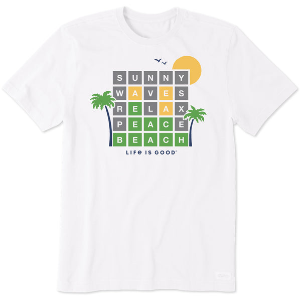 life is good Men's Beach Word Game Short Sleeve Tee