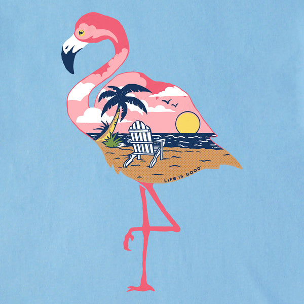 Life Is Good Men's Beachy Flamingo Short Sleeve Crusher-LITE Tee