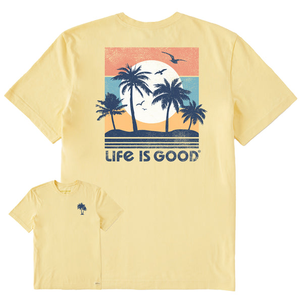 life is good Men's Beachy Palms Short Sleeve Crusher Tee