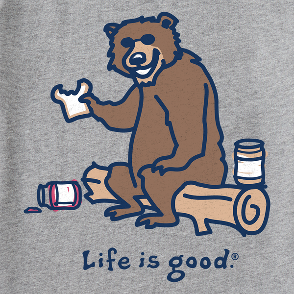 Life Is Good Men's Bear PBu0026J Short Sleeve Crusher Tee