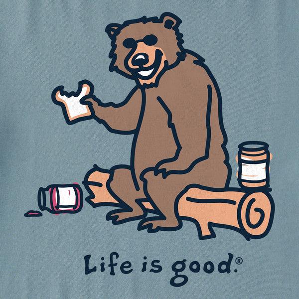 Life Is Good Men's Bear PBu0026J Short Sleeve Crusher Tee