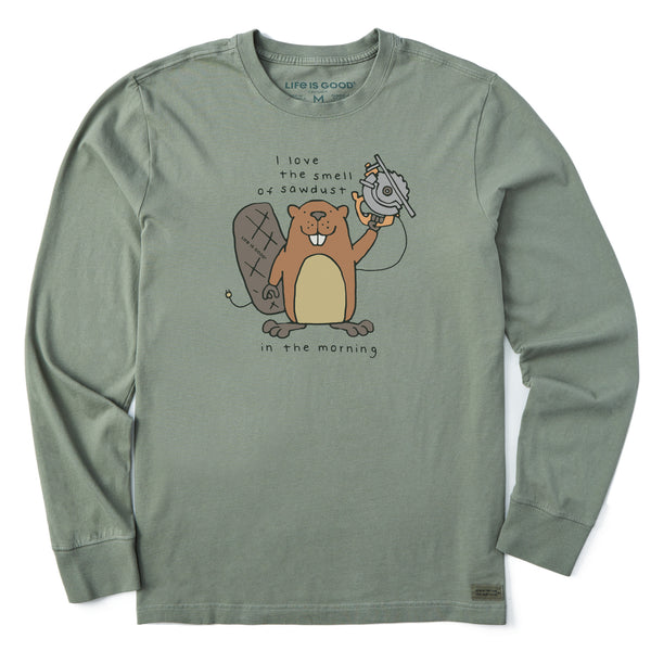 life is good Men's Beaver Sawdust in the Morning Long Sleeve Crusher Tee