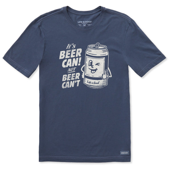 life is good Men's Beer Can Short Sleeve Crusher-LITE Slim Fit Tee