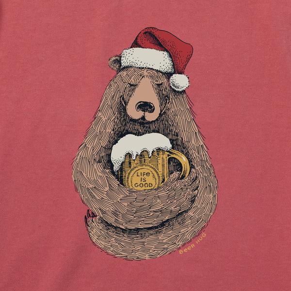 Life Is Good Men's Beer Hug Santa Bear Short Sleeve Crusher Tee