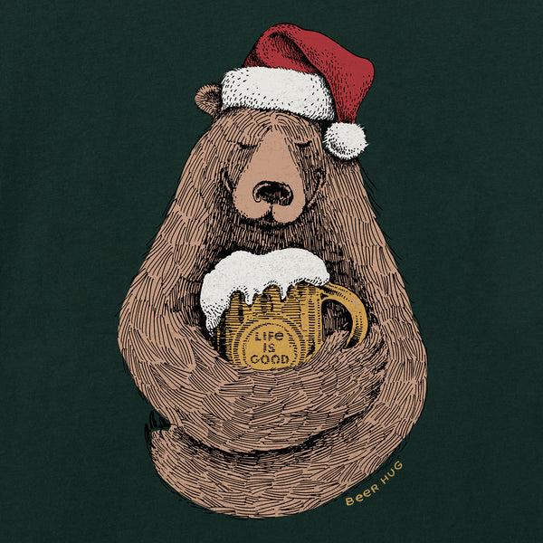 Life Is Good Men's Beer Hug Santa Bear Short Sleeve Crusher Tee