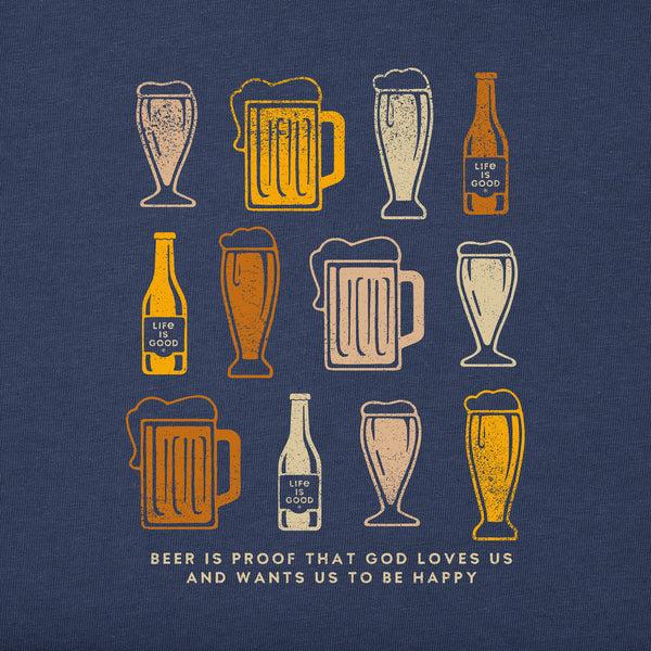 Life Is Good Men's Beer Is Proof Short Sleeve Crusher Tee