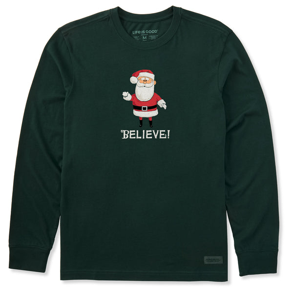 Life Is Good Men's Believe In Santa Long Sleeve Crusher Tee