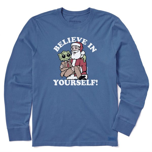 life is good Men's Believe in Yourself Alien Long Sleeve Crusher Tee