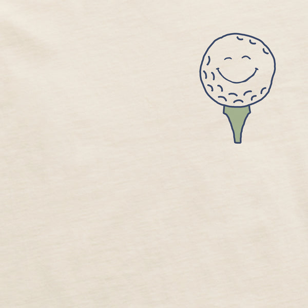 Life Is Good Men's Bert's Smile Golf Ball Short Sleeve Crusher Tee
