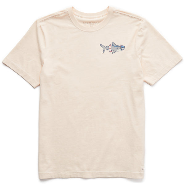 life is good Men's Bert's Smile Shark Short Sleeve Crusher Tee