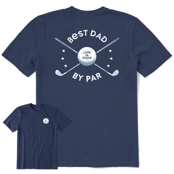 Life Is Good Men's Best Dad By Par Golf Clubs Short Sleeve Tee