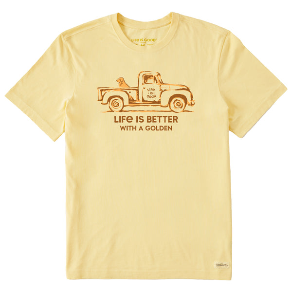 life is good Men's Better with a Golden Truck Short Sleeve Crusher Tee