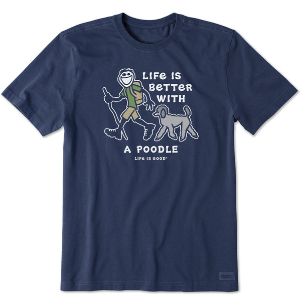 life is good Men's Better With a Poodle Jake Short Sleeve Tee