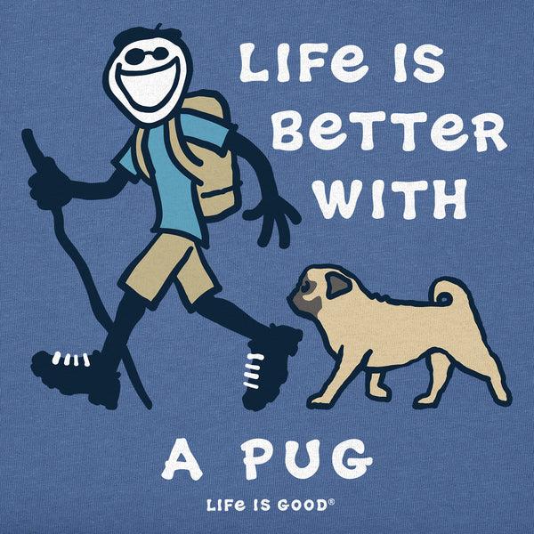 Life Is Good Men's Better With A Pug Jake Short Sleeve Crusher Tee