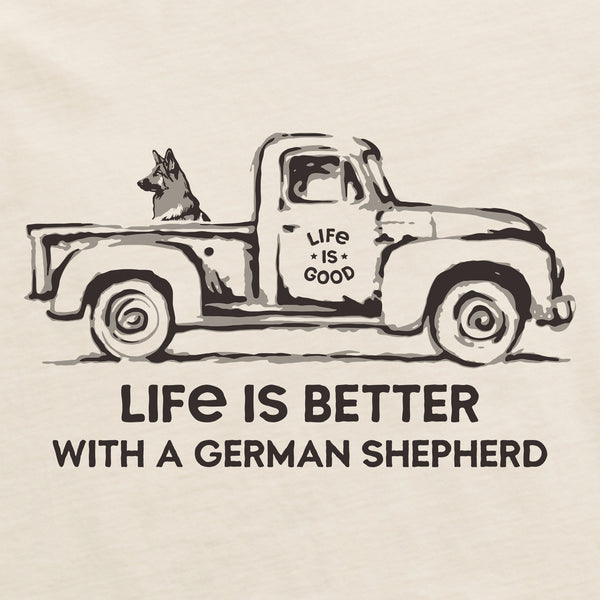 Life Is Good Men's Better With A Shepherd Truck Short Sleeve Crusher Tee