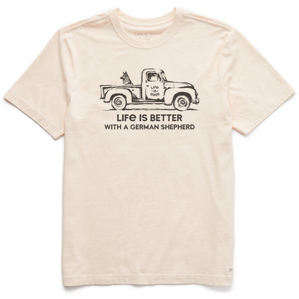 life is good Men's Better with a Shepherd Truck Short Sleeve Crusher Tee