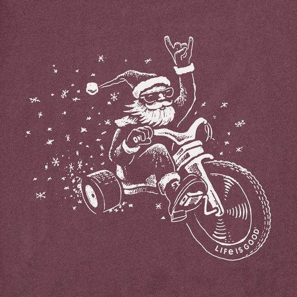 Life Is Good Men's Big Wheel Santa Long Sleeve Crusher Tee
