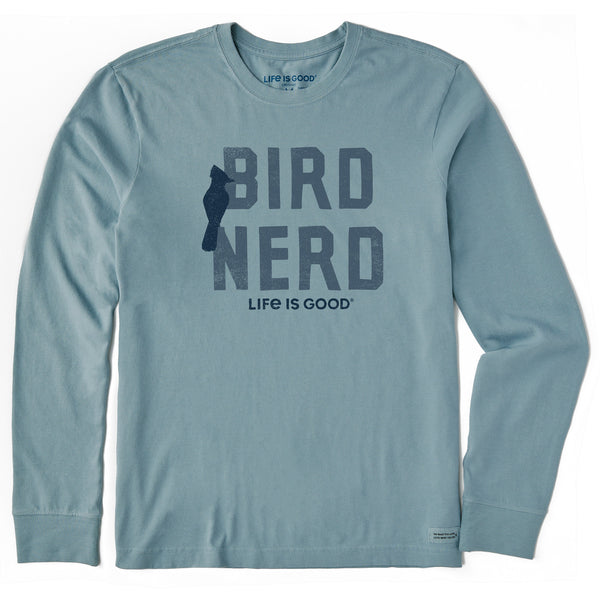 life is good Men's Bird Nerd Long Sleeve Crusher Tee