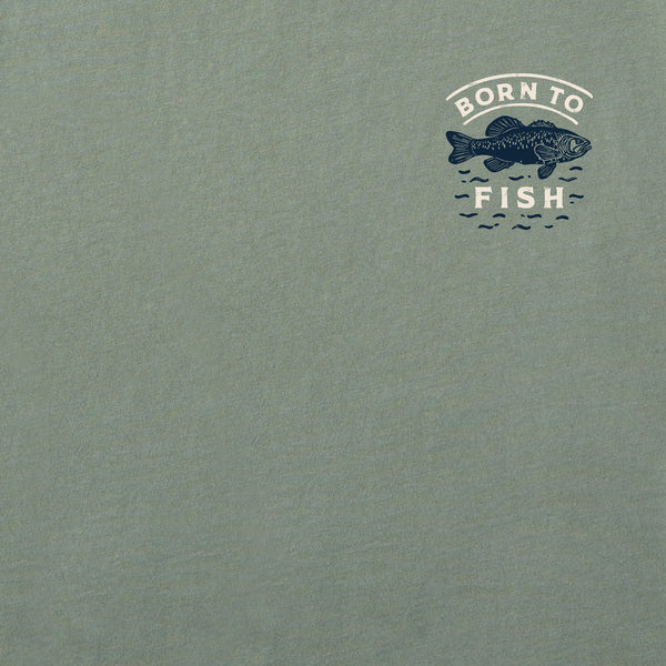 Life Is Good Men's Born To Fish Short Sleeve Crusher-LITE Slim Fit Tee