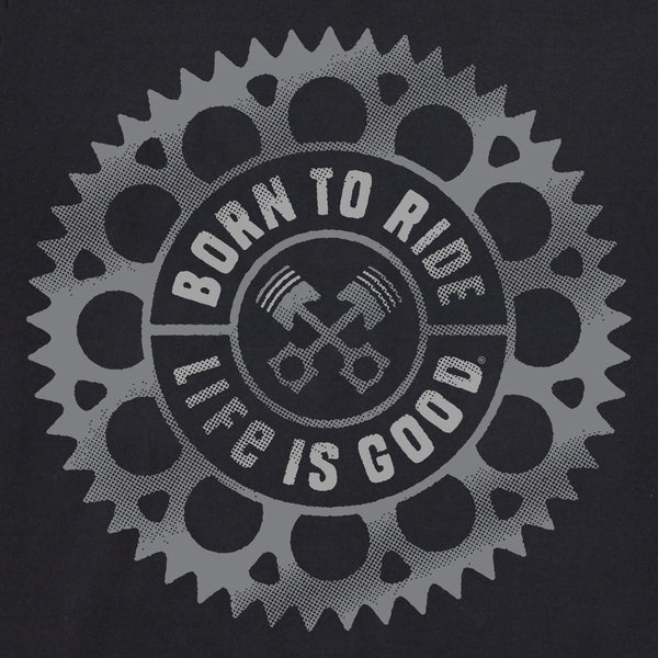 Life Is Good Men's Born To Ride Sprocket Short Sleeve Tee