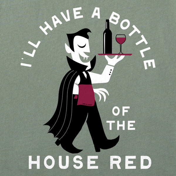 Life Is Good Men's Bottle Of The House Red Vampire Short Sleeve Crusher Tee