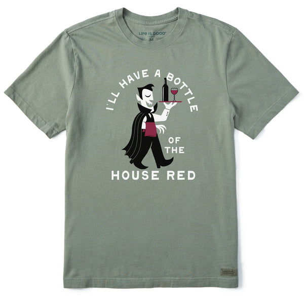 life is good Men's Bottle of the House Red Vampire Short Sleeve Crusher Tee