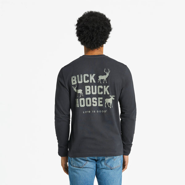 life is good Men's Buck Buck Moose Long Sleeve Crusher Tee