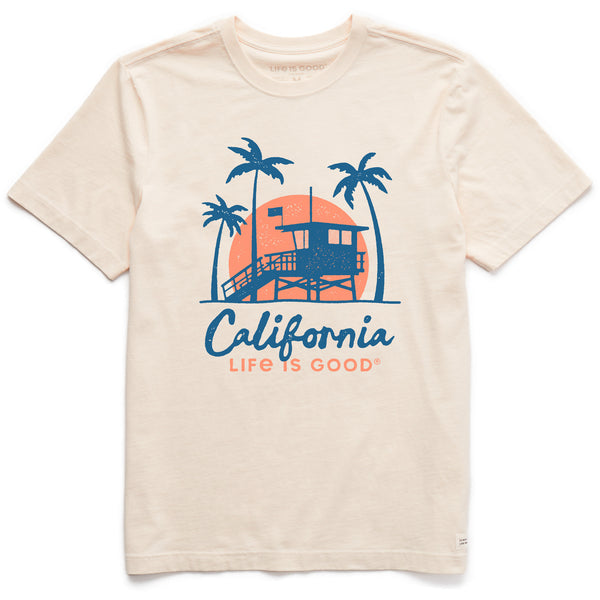 life is good Men's California Lifeguard Station Short Sleeve Crusher Tee