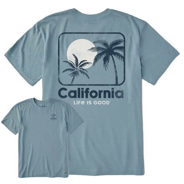 life is good Men's California Palm Sunset Short Sleeve Crusher Tee