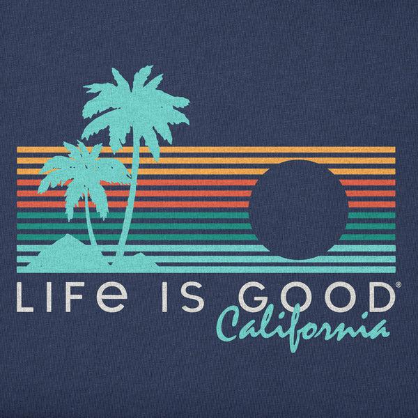 Life Is Good Men's California Rainbow Palms Short Sleeve Crusher Tee