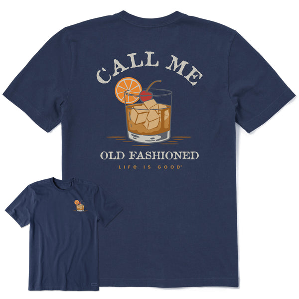 life is good Men's Call Me Old Fashioned Short Sleeve Crusher Tee