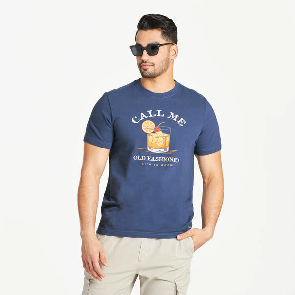 Life Is Good Men's Call Me Old Fashioned Short Sleeve Tee