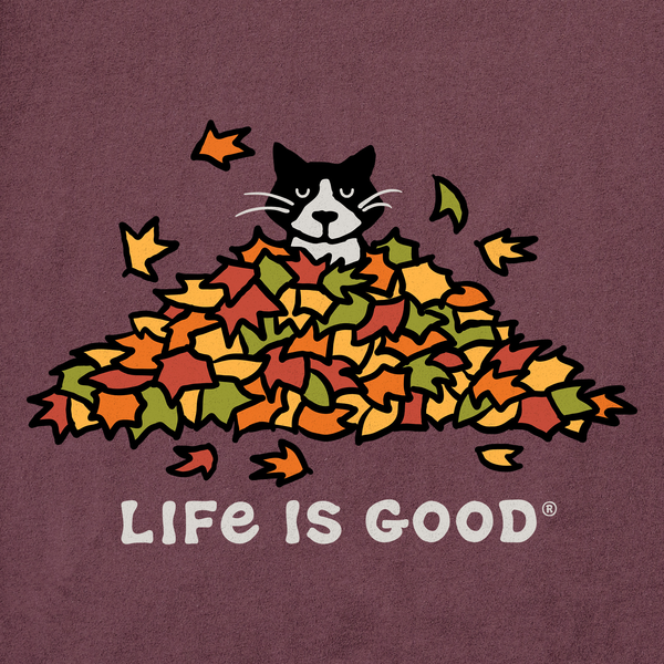 Life Is Good Men's Cat Gets Up And Leaves Short Sleeve Crusher Tee