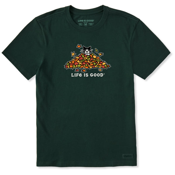 Life Is Good Men's Cat Gets Up And Leaves Short Sleeve Crusher Tee