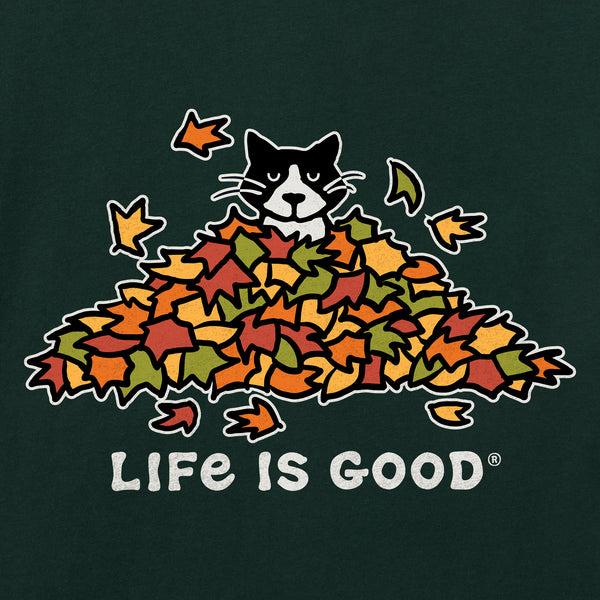 Life Is Good Men's Cat Gets Up And Leaves Short Sleeve Crusher Tee