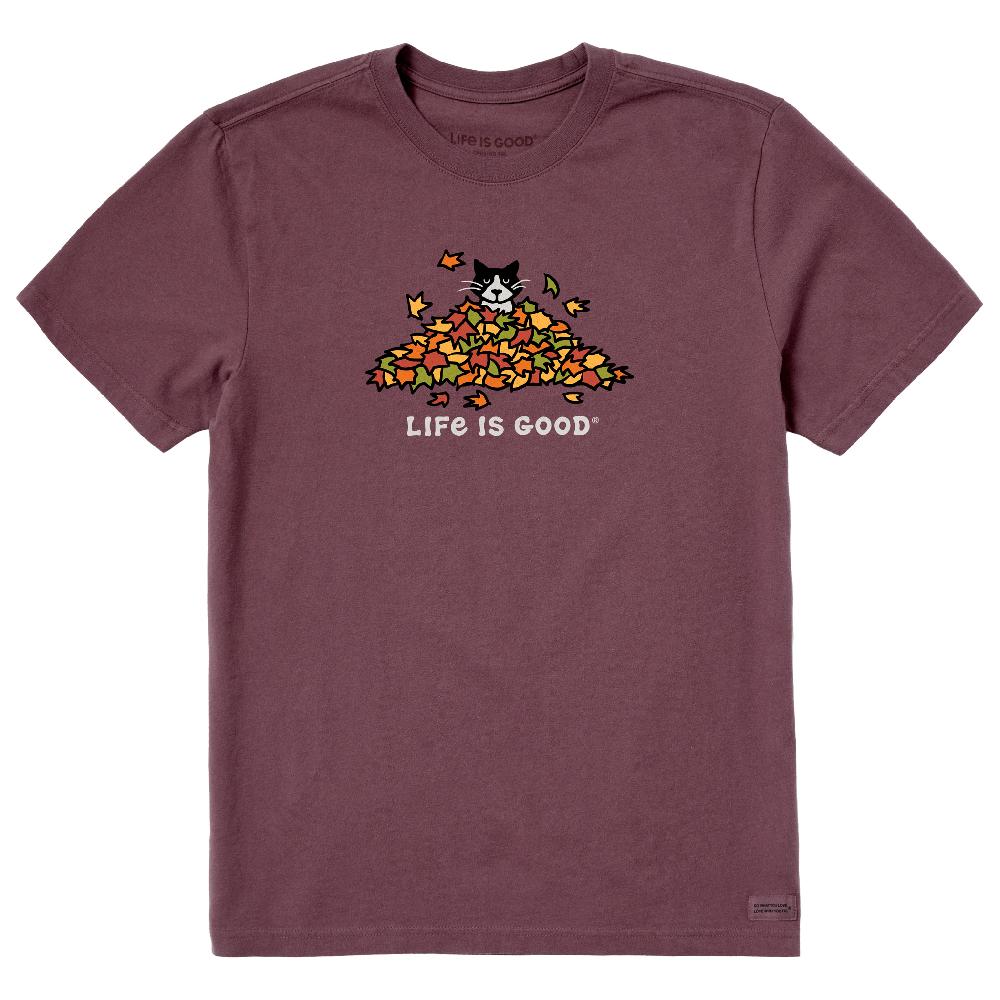 life is good Men's Cat Gets Up and Leaves Short Sleeve Crusher Tee