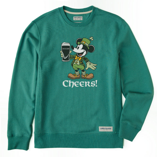 life is good Men's Cheers Leprechaun Willie Simply True Fleece Crew