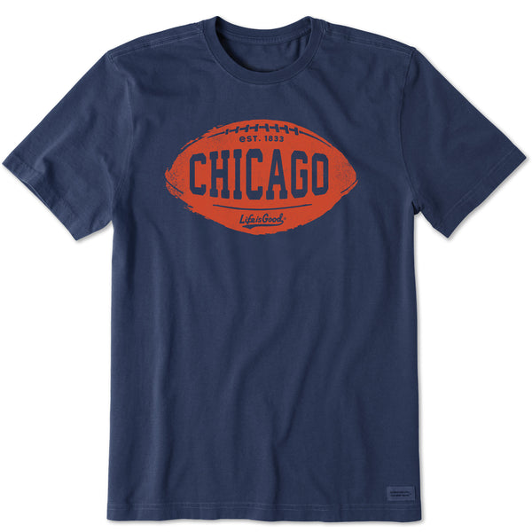 life is good Men's Chicago Football Short Sleeve Crusher Tee