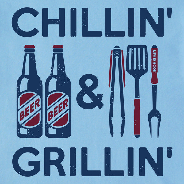 Life Is Good Men's Chillin' U0026 Grillin' Beer U0026 BBQ Short Sleeve Tee