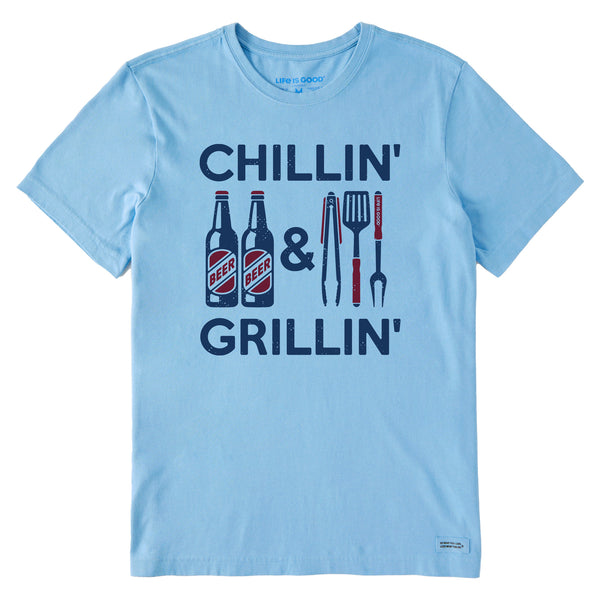 life is good Men's Chillin' u0026 Grillin' Beer u0026 BBQ Short Sleeve Tee