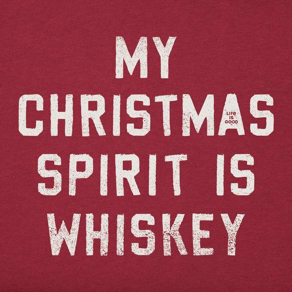 Life Is Good Men's Christmas Spirit Is Whiskey Block Letter Short Sleeve Crusher Tee