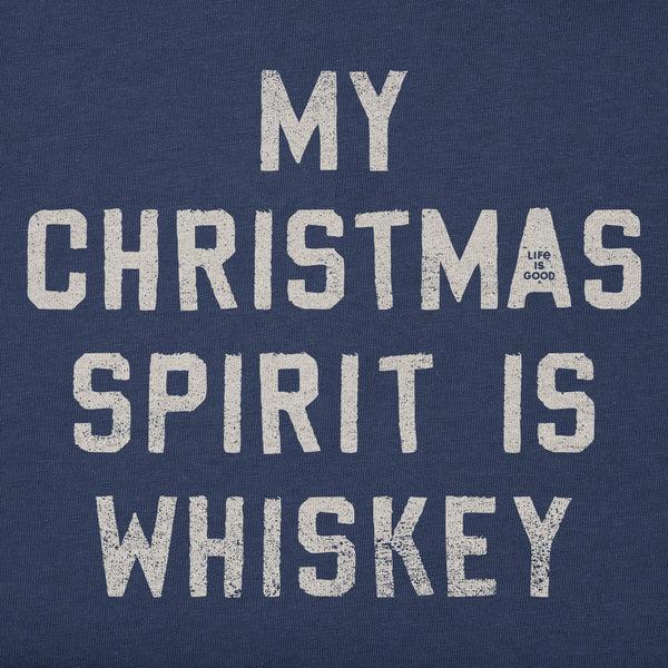 Life Is Good Men's Christmas Spirit Is Whiskey Block Letter Short Sleeve Crusher Tee