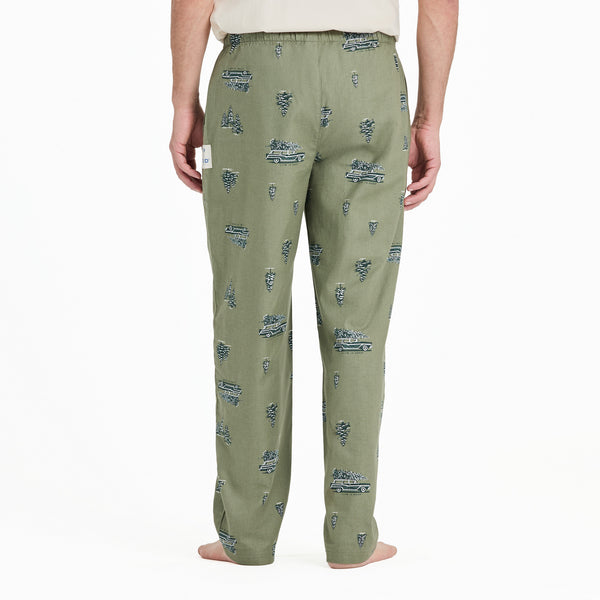 Life Is Good Men's Christmas Tree Wagon Pattern Classic Sleep Pant