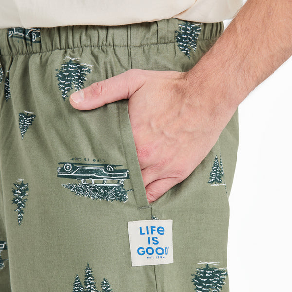 Life Is Good Men's Christmas Tree Wagon Pattern Classic Sleep Pant