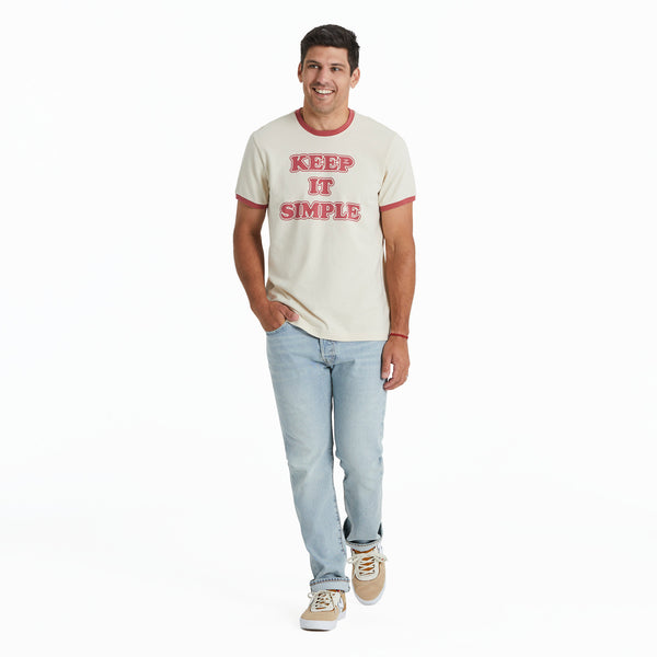 Life Is Good Men's Cooper Keep It Simple Classic Crusher Ringer Tee