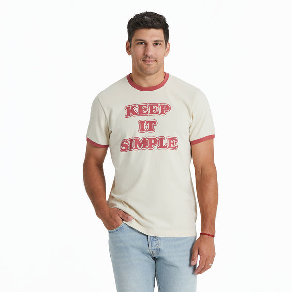 life is good Men's Cooper Keep It Simple Classic Crusher Ringer Tee
