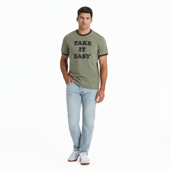 Life Is Good Men's Cooper Take It Easy Classic Crusher Ringer Tee