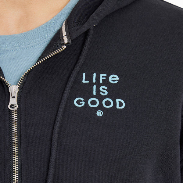 Life Is Good Men's Crafty LIG Stacked Good Vibes Fleece Zip Hoodie