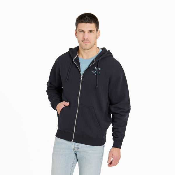 life is good Men's Crafty LIG Stacked Good Vibes Fleece Zip Hoodie