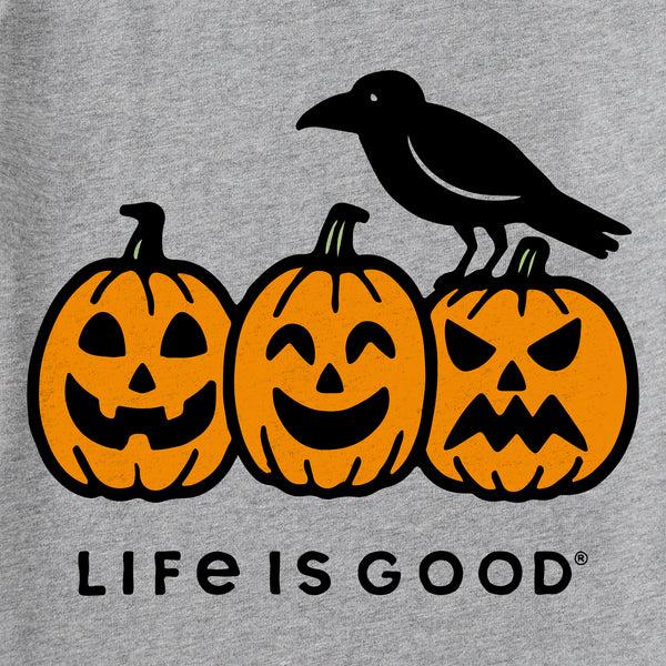 Life Is Good Men's Crow On Pumpkins Short Sleeve Crusher Tee